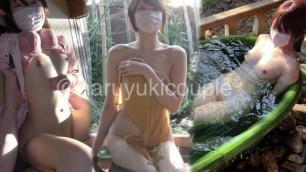 【素人】スタイル抜群の可愛すぎる彼女と露天風呂でいちゃいちゃ＆騎乗位で膣奥に大量中出し 素人カップル/美少女/色白美乳/中出し/フル動画(36分)/일본여대생과질내사정섹스