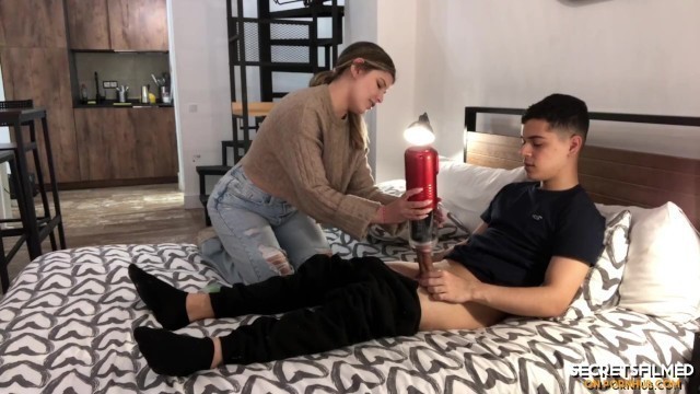 My Stepsister Helped me Cum after Catching me Masturbating with a Sohimi Toy