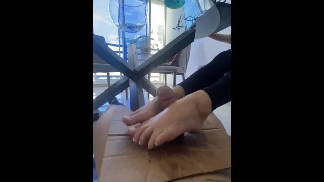 Latina Footjob Huge Cumshot