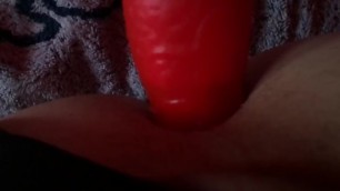 Amateur Crossdresser Playing her Vibrator