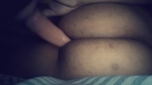 Ebony Fucks herself from behind