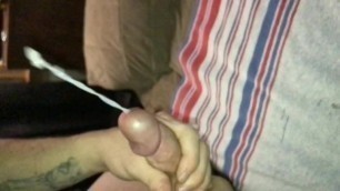 Jacking off my Hard Cock until it Explodes... Huge Load Shoots Far.