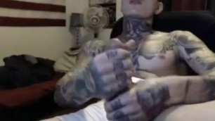 Sexy Tatted Playing with his Big Piece of Meat