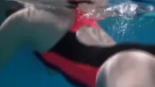 Red and Black Swimsuit Underwater