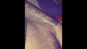 Stroking my Long Black Cock Ft. my Tigers