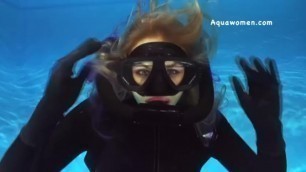 Elise Diving in Wetsuit