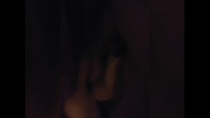 Wife Deepthroting Cock with a Belt around her Neck