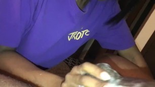 Slim Ebony Freak Giving Sloppy Head