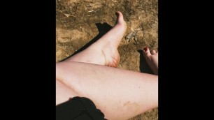 Playing in the Dirt and Sunbathing Filthy White Feet