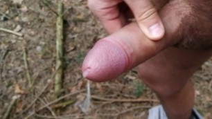 4 Cumshots in the Forest Public Male Jerk off