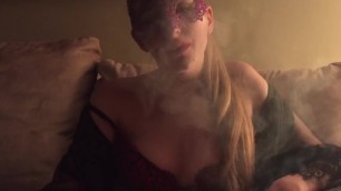 Mylie Blonde Smoke after get Fuck
