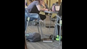 Candid - two College Girls Shoeplay and Socks