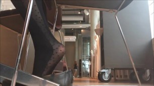 Leena Plays with her Shoes in Public