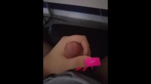 Hot Pink Nails Wrapped around my Cock