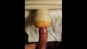Fucking my Ariel Piper Fawn Fleshlight in a Hotel while Watching Porn