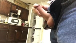 Jerking off in the Work Lunchroom with Cumshot!