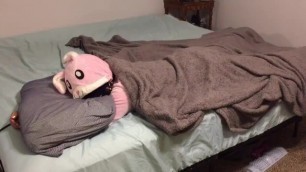 Bunny Onesie Tied up and Fucked in Bed