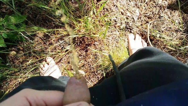 Small Dick Dude Pissing Outdoors