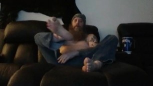Bob Hanging out Barefoot in Jeans