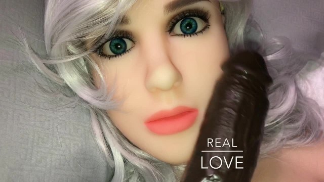 Black Dildo and Sex Doll. FUCK my Sex Toy