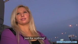 HornyAgent Curvy blonde accepts sex for money offer