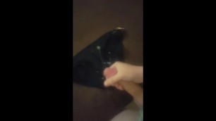 Bikini strip to panties, jerk and cum
