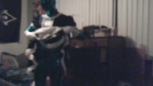 Blue zentai Sissy