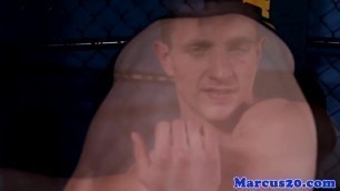 Cut muscular jock jerking himself off