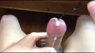 Asian boy sounds cock, squirts & ozzes thick sperm