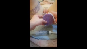 first time using female condom with bad dragon toy