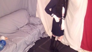 Japanese schoolgirl sissy with 250 loads of cum - PMV