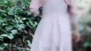 When walking in the beauty park, she was followed and teased