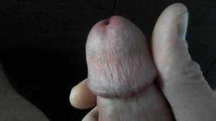 teasing my cock head + precum