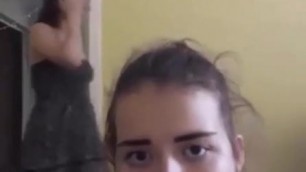 Roommate walk in while giving blowjob