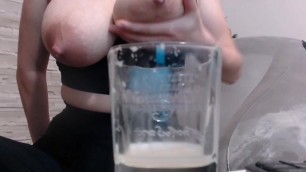 Kitty hotx glass filled with milk