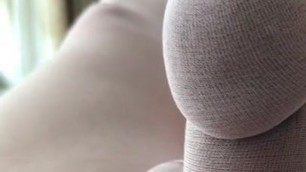 Sissy estim in full body stocking no cum