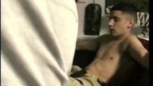 Straight punk sucked and jerked by gay dude