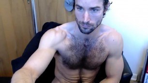 Muscle hairy man jerk off