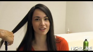 Lovely brunette Noelle bonked to orgasmic point