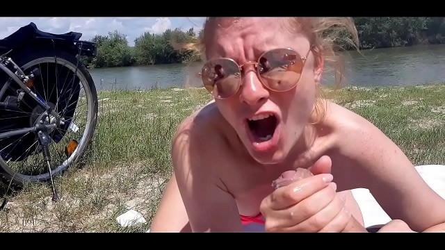 I went to the beach with my father after a bike ride and he started giving me lotion for the beach then I gave him a blowjob and he gave cum in my mouth.