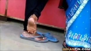 Indian Feet And Soles Teasing In Public