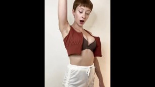 Embarrassed Naked Female Arm Circles Lesson