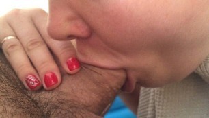 POV Close up Blowjob and Cum in her Mouth